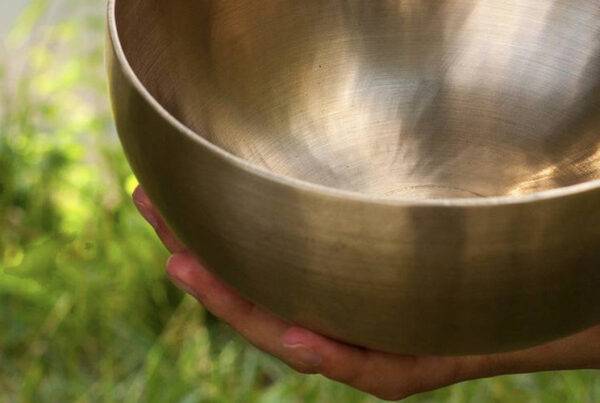 sound bath using a sound healing and therapy bowl